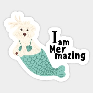 Mermaid Maltipoo Dog Sticker